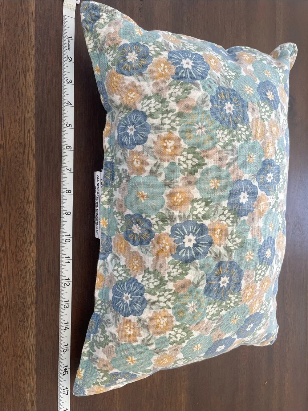 Floral Cotton Throw Pillow - 11x17